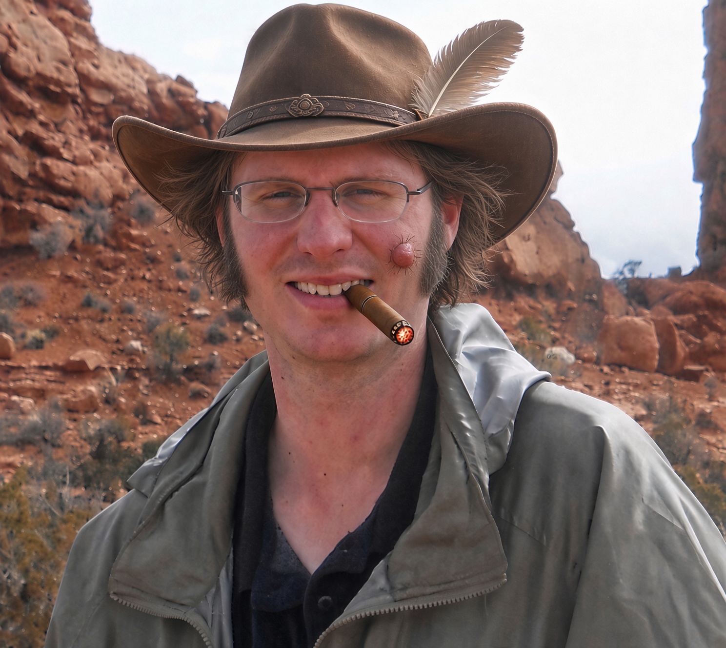 Brent, in front of red rock near Moab
